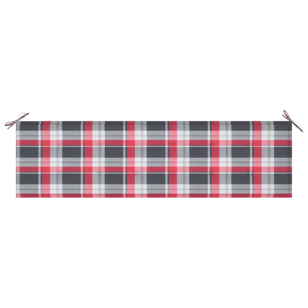 Gartenbank-Auflage Rot Karomuster 180x50x3 cm Stoff