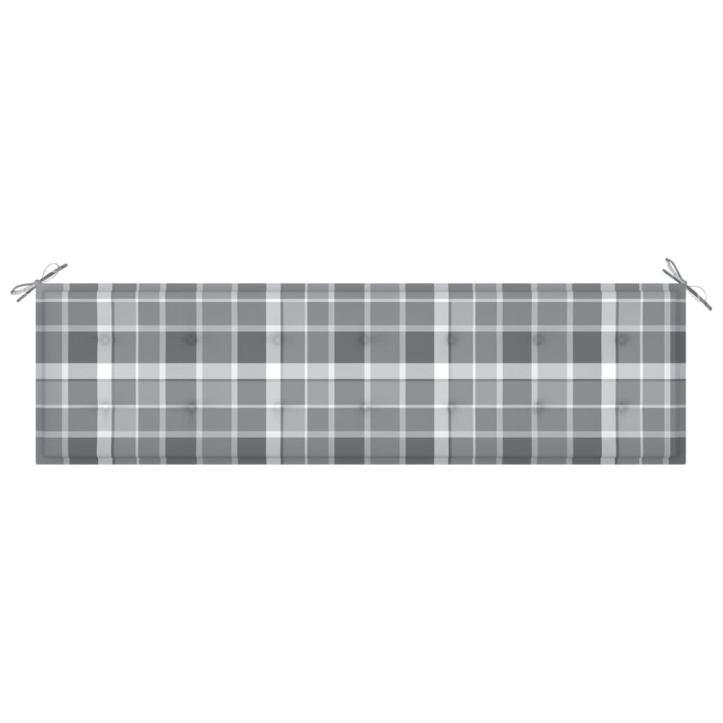 Gartenbank-Auflage Grau Karomuster 180x50x3 cm Stoff