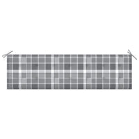 Thumbnail for Gartenbank-Auflage Grau Karomuster 180x50x3 cm Stoff