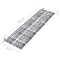 Thumbnail for Gartenbank-Auflage Grau Karomuster 180x50x3 cm Stoff