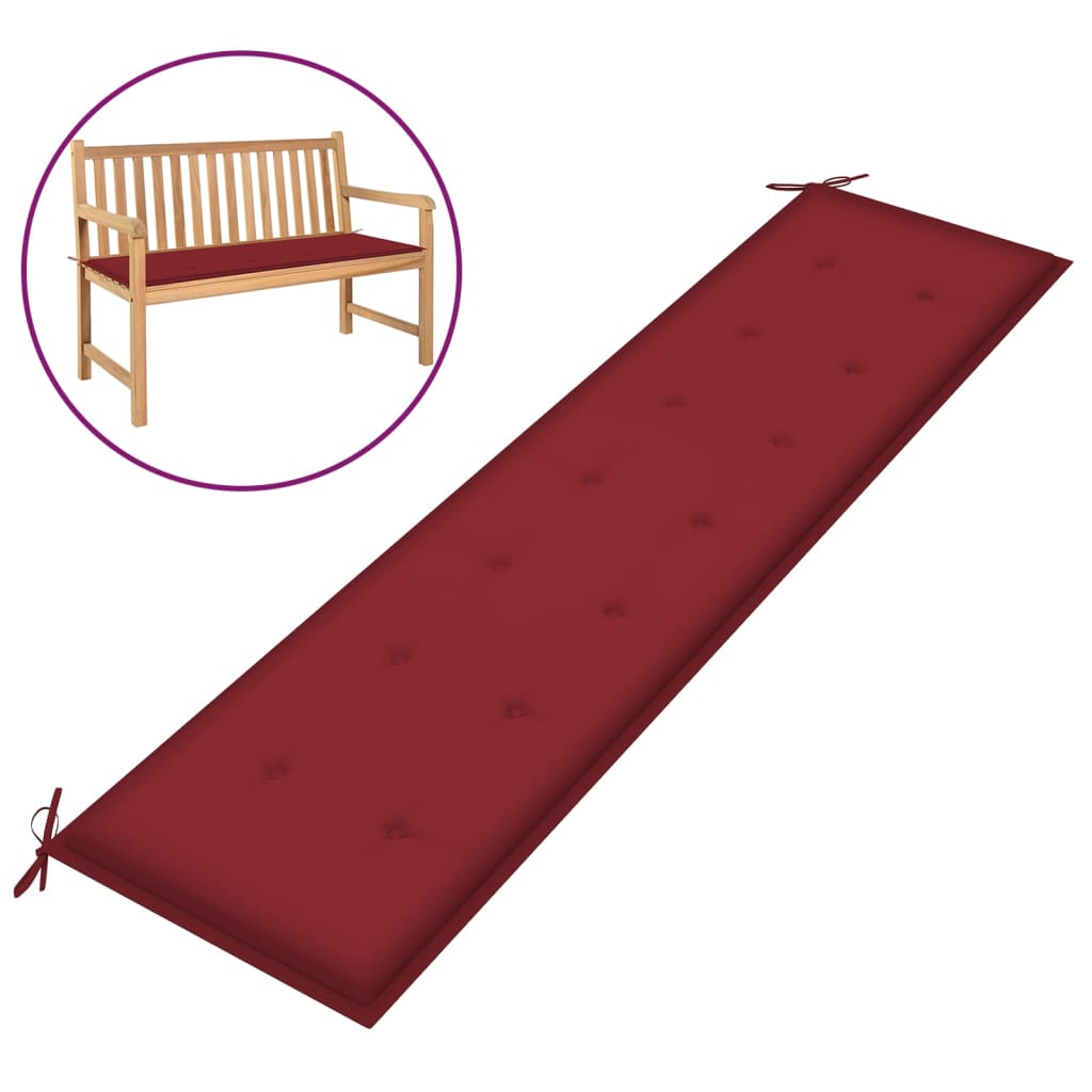 Gartenbank-Auflage Weinrot 200x50x3 cm Stoff