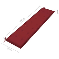 Thumbnail for Gartenbank-Auflage Weinrot 200x50x3 cm Stoff