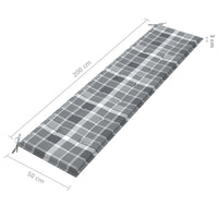 Thumbnail for Gartenbank-Auflage Grau Karomuster 200x50x3 cm Oxford-Gewebe