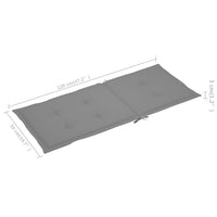 Thumbnail for Gartenstuhl-Auflagen 6 Stk. Grau 120x50x3 cm