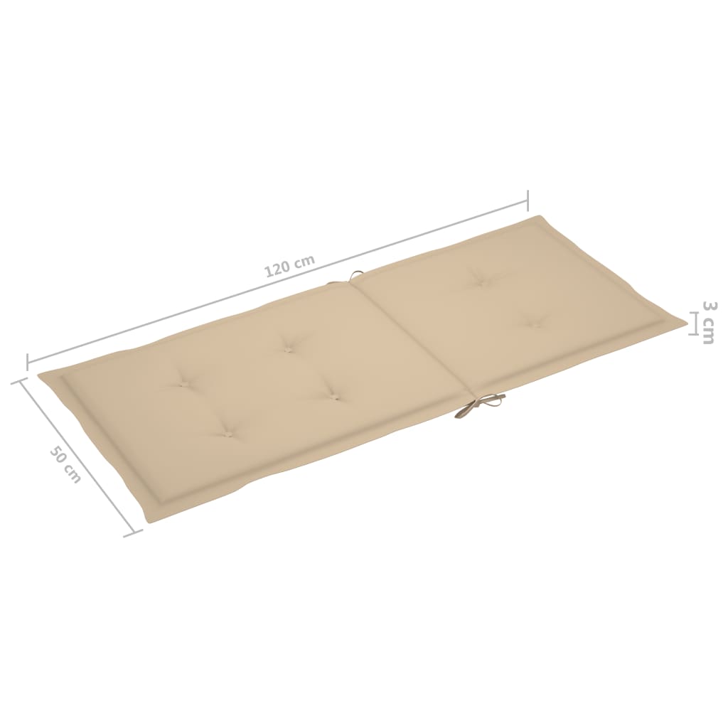Gartenstuhl-Auflagen 6 Stk. Beige 120x50x3 cm