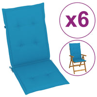 Thumbnail for Gartenstuhlauflagen 6 Stk. Blau 120x50x3 cm