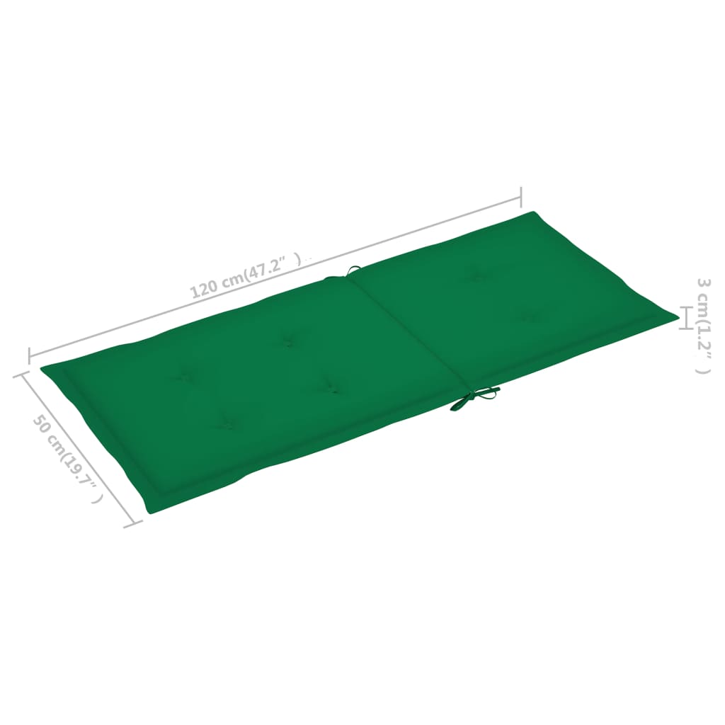 Gartenstuhlauflagen für Hochlehner 6 Stk. Grün 120x50x3cm Stoff
