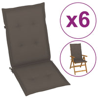 Thumbnail for Gartenstuhlauflagen 6 Stk. Taupe 120x50x3 cm