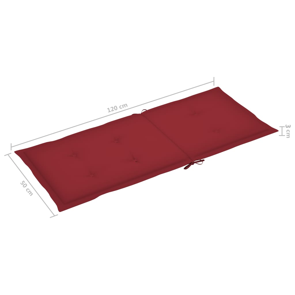 Gartenstuhlauflagen 4 Stk. Weinrot 120x50x3 cm