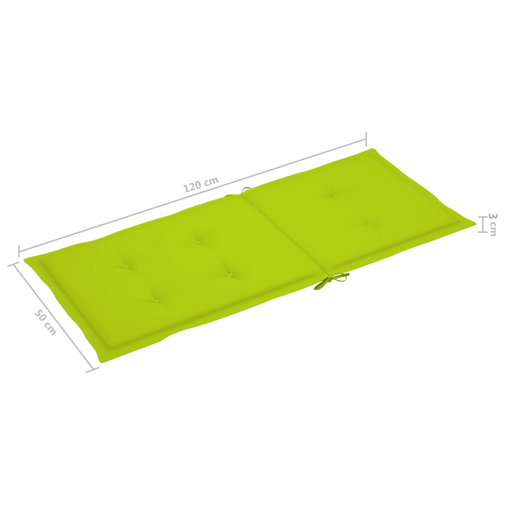 Gartenstuhlauflagen für Hochlehner 2 Stk. Hellgrün 120x50x3 cm