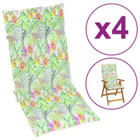 Thumbnail for Gartenstuhlauflagen 4 Stk. Blattmuster 120x50x3 cm