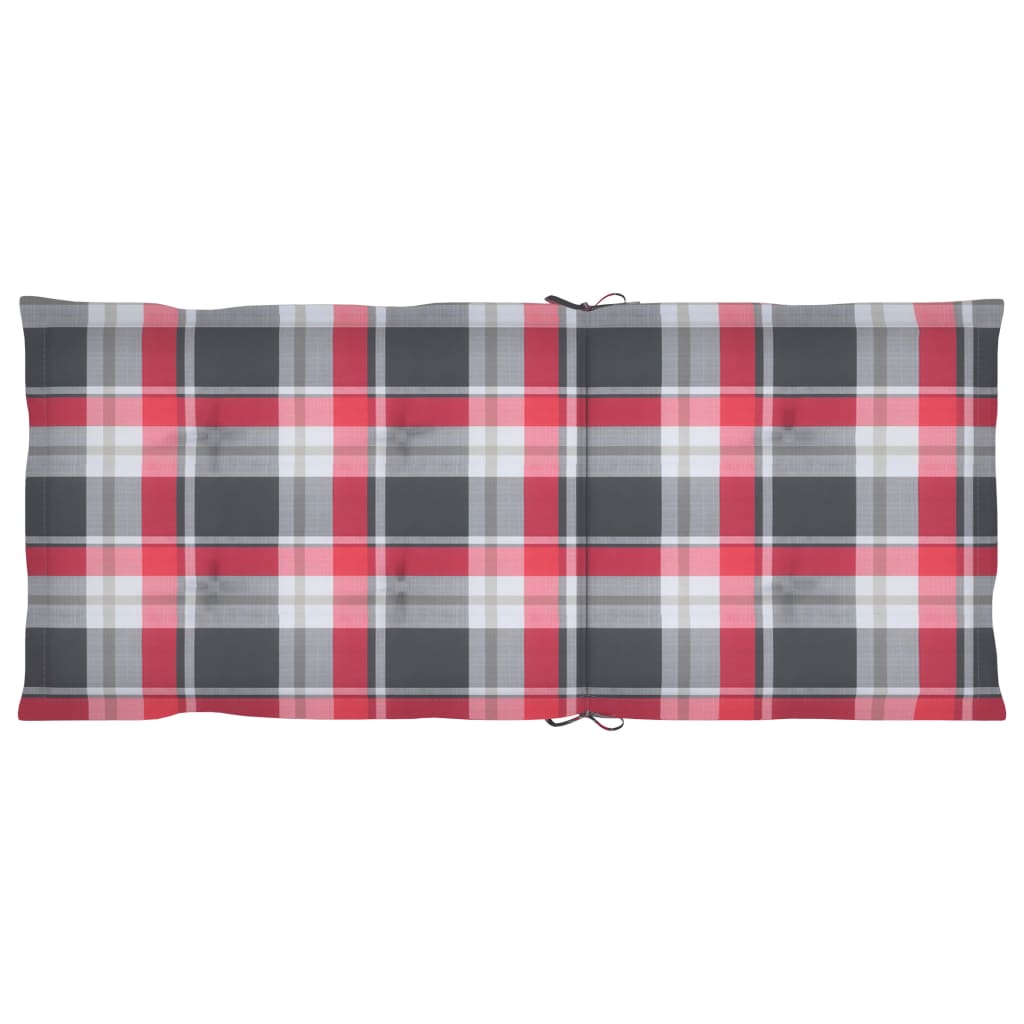 Gartenstuhlauflagen 6 Stk. Rot Karomuster 120x50x3 cm