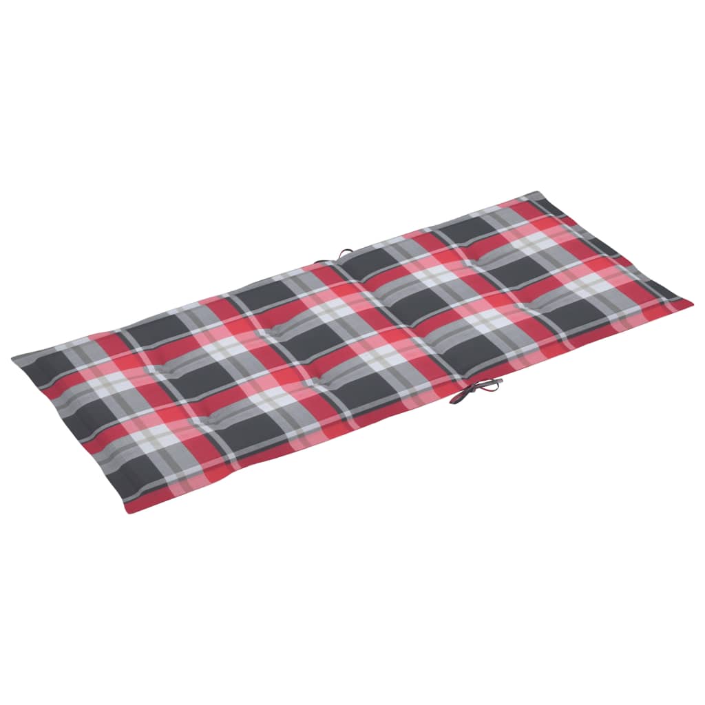 Gartenstuhlauflagen 6 Stk. Rot Karomuster 120x50x3 cm