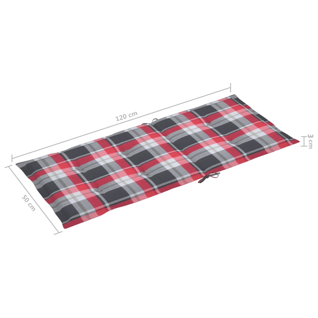 Gartenstuhlauflagen 6 Stk. Rot Karomuster 120x50x3 cm