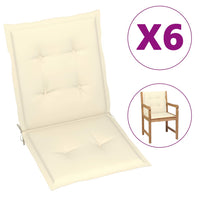 Thumbnail for Gartenstuhlauflagen 6 Stk. Creme 100x50x3 cm