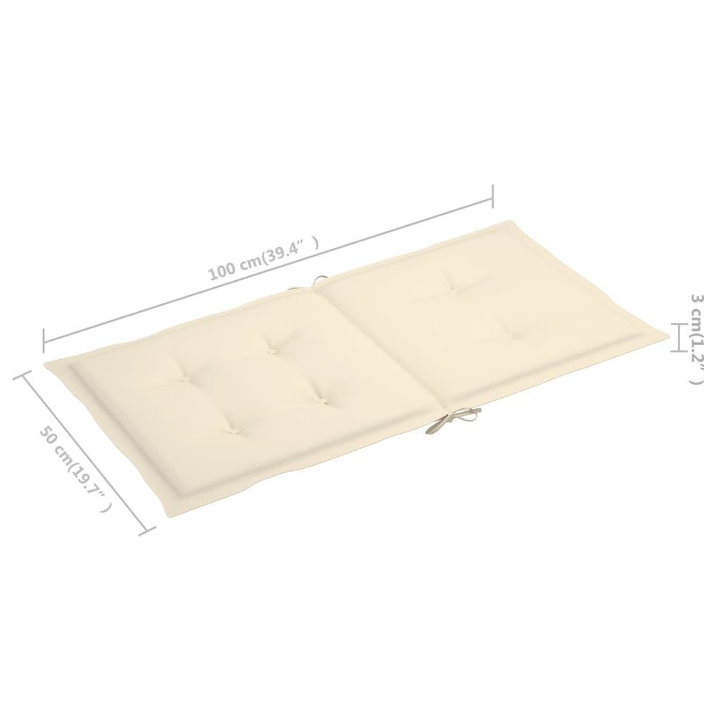 Gartenstuhlauflagen 6 Stk. Creme 100x50x3 cm