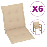Thumbnail for Gartenstuhlauflagen 6 Stk. Beige 100x50x3 cm
