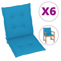 Thumbnail for Gartenstuhlauflagen 6 Stk. Blau 100x50x3 cm