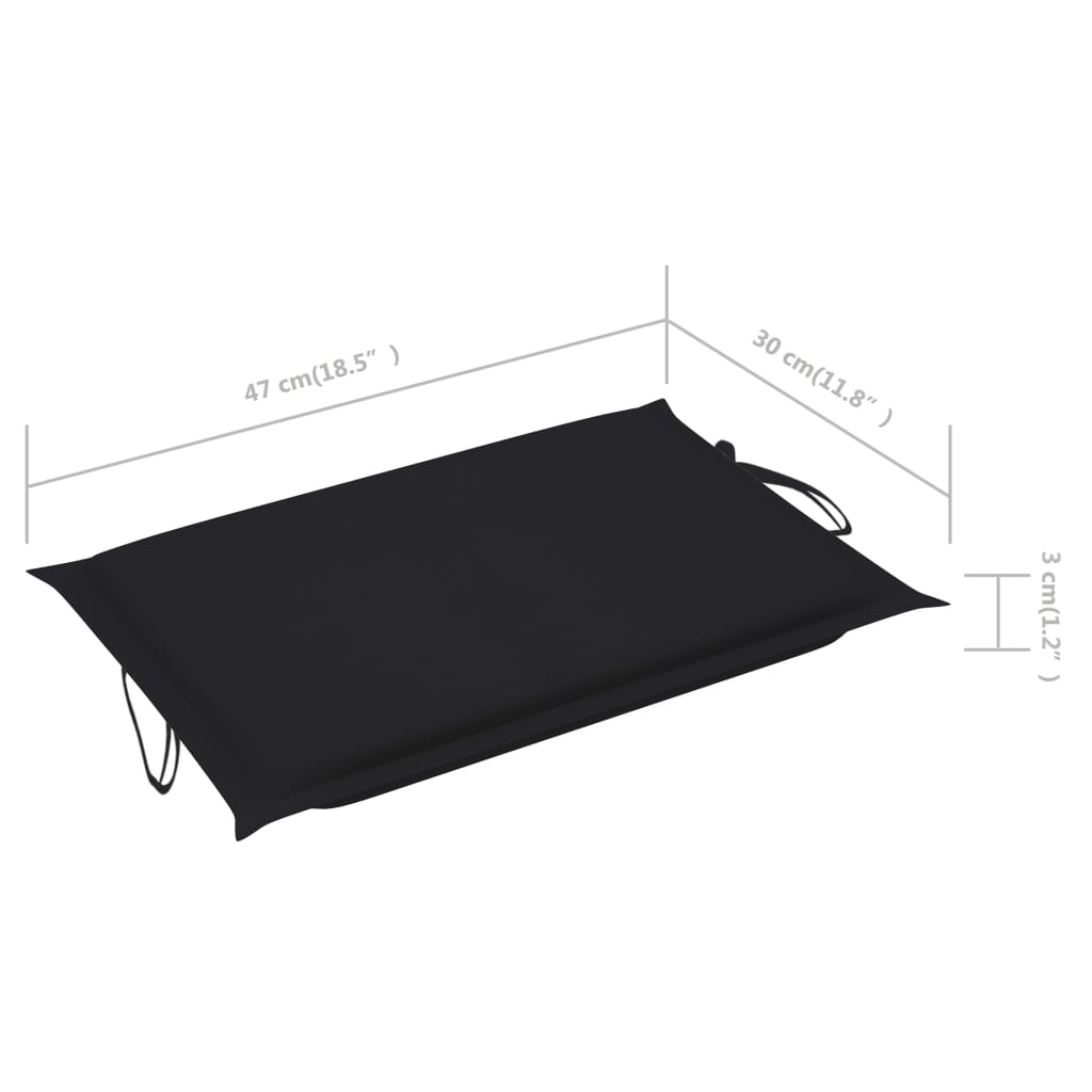 Sonnenliegen-Auflage Schwarz 186x58x3 cm Oxford-Gewebe