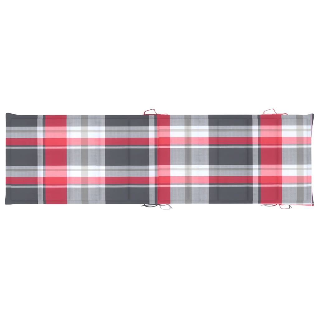 Sonnenliegen-Auflage Rot Karomuster 186x58x3 cm