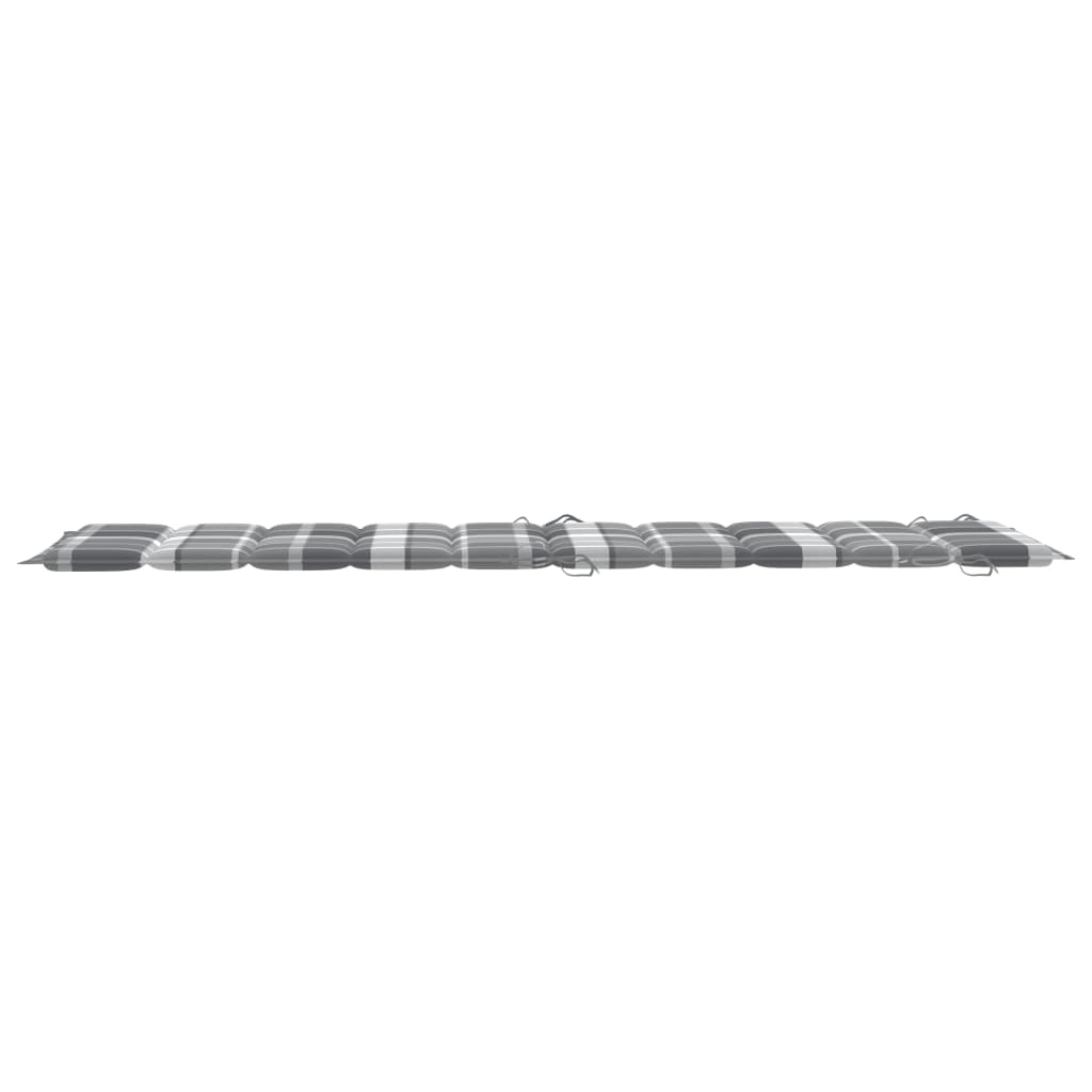 Sonnenliegen-Auflage Grau Karomuster 186x58x3 cm