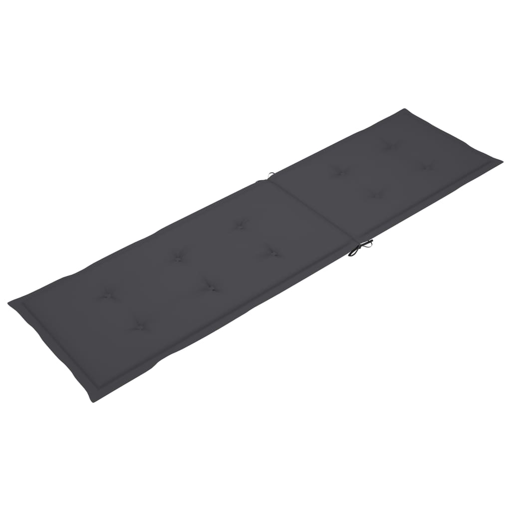 Liegestuhl-Auflage Anthrazit (75+105)x50x3 cm