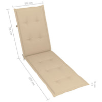 Thumbnail for Liegestuhl-Auflage Beige (75+105)x50x3 cm