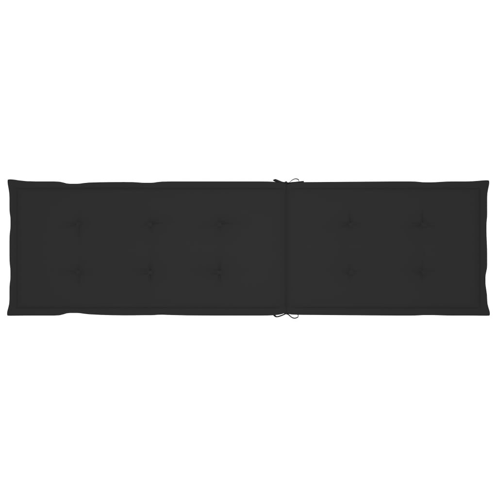 Liegestuhl-Auflage Schwarz (75+105)x50x3 cm