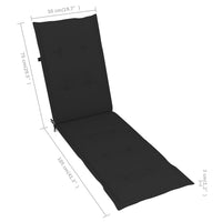 Thumbnail for Liegestuhl-Auflage Schwarz (75+105)x50x3 cm
