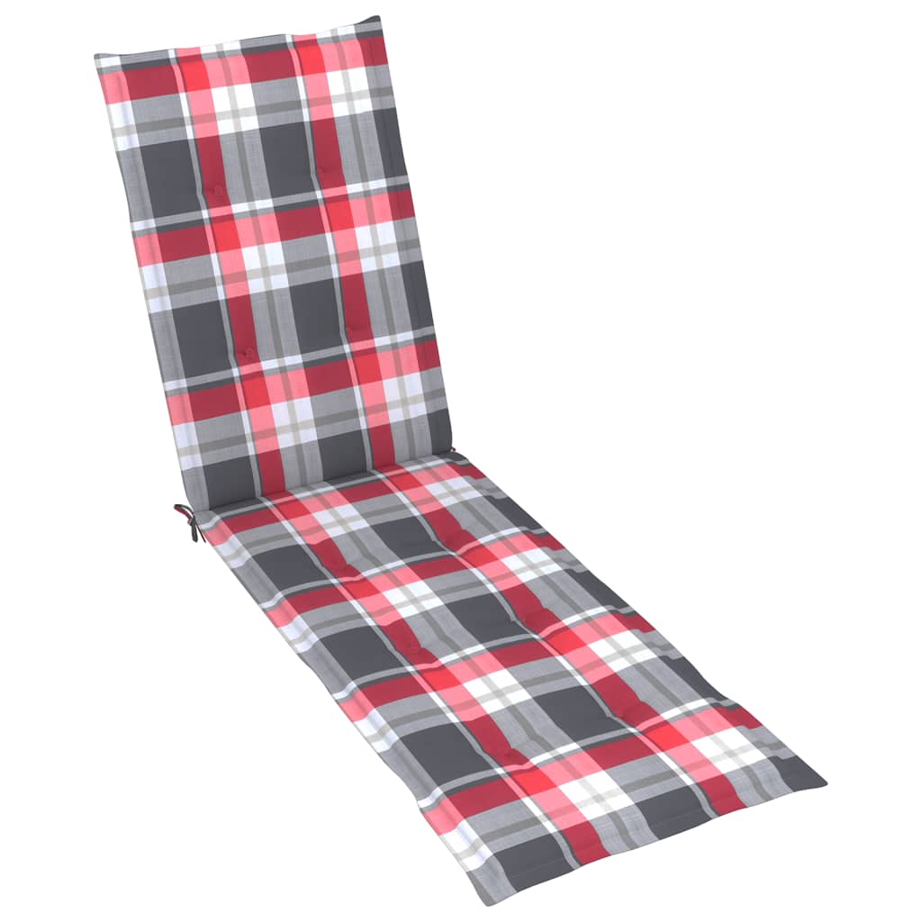 Liegestuhl-Auflage Rotes Karomuster (75+105)x50x3 cm