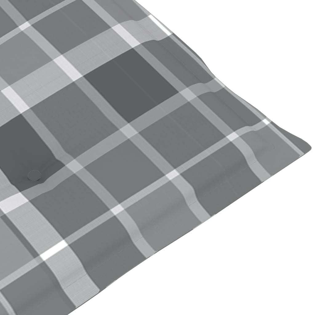 Liegestuhl-Auflage Grau Karomuster (75+105)x50x3 cm