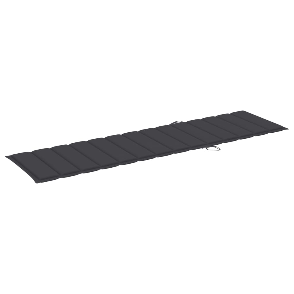 Sonnenliegen-Auflage Anthrazit 200x50x3 cm Stoff