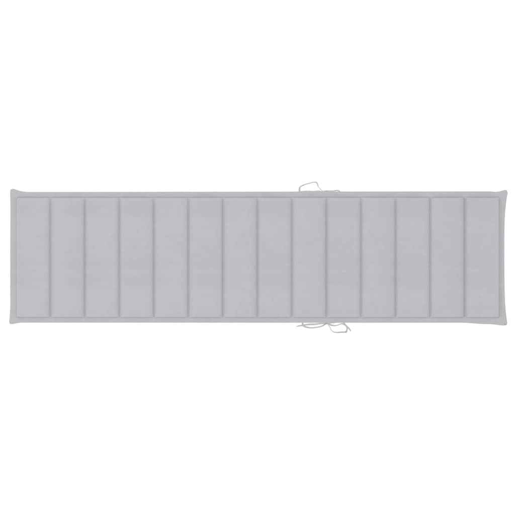 Sonnenliegen-Auflage Grau 200x50x3 cm Stoff