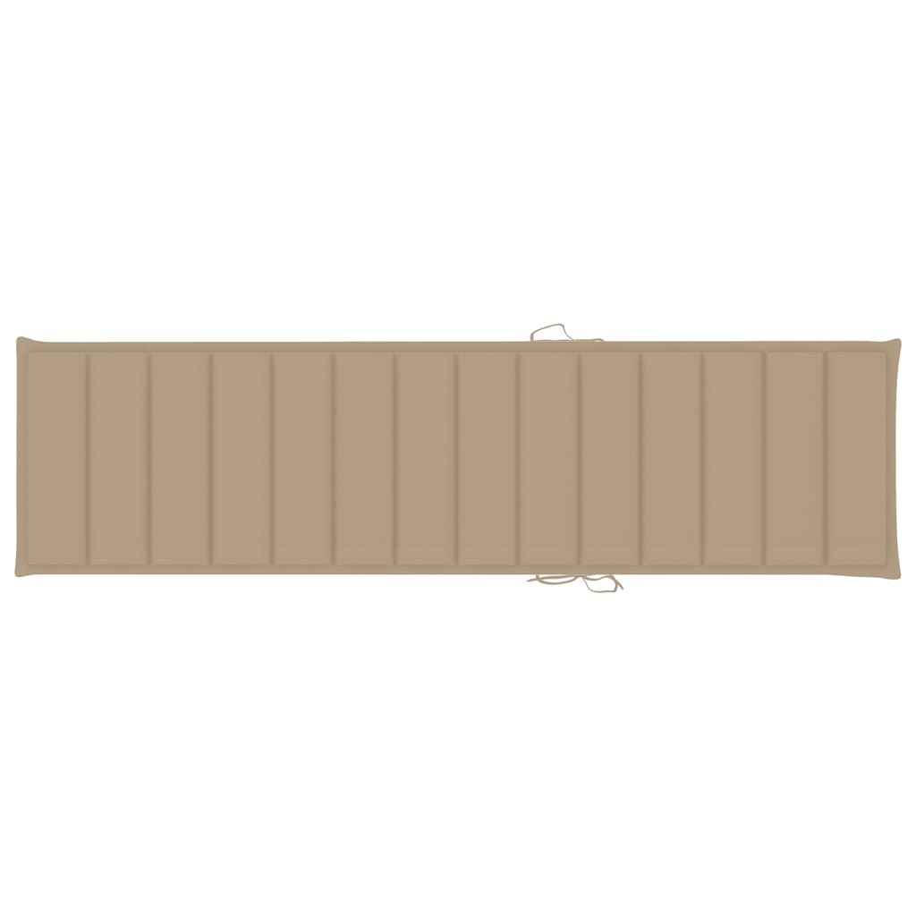 Sonnenliegen-Auflage Beige 200x50x3 cm Stoff
