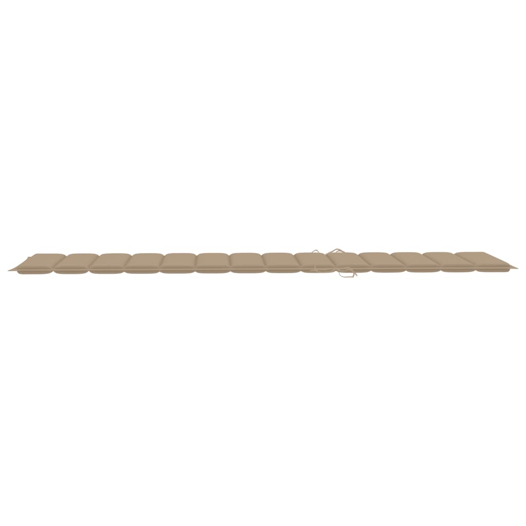 Sonnenliegen-Auflage Beige 200x50x3 cm Stoff