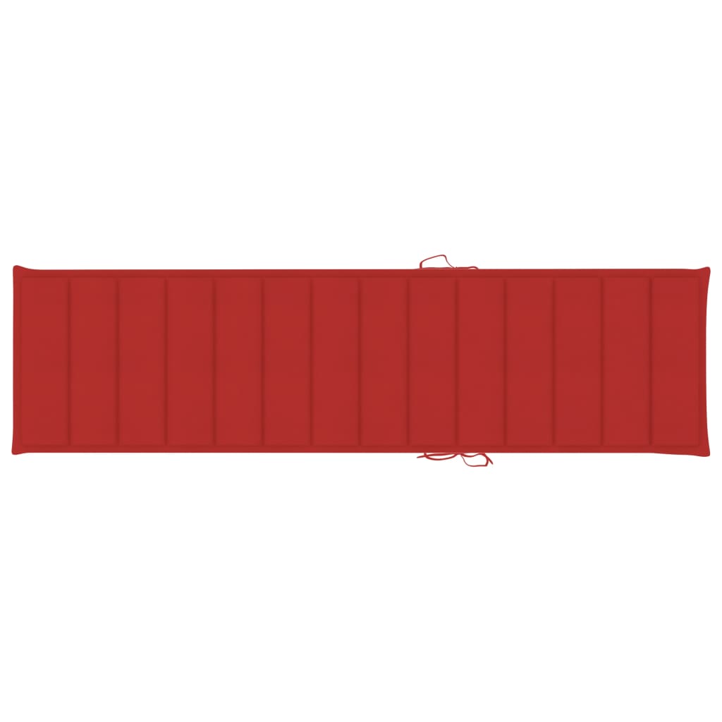 Sonnenliegen-Auflage Rot 200x50x3 cm Stoff