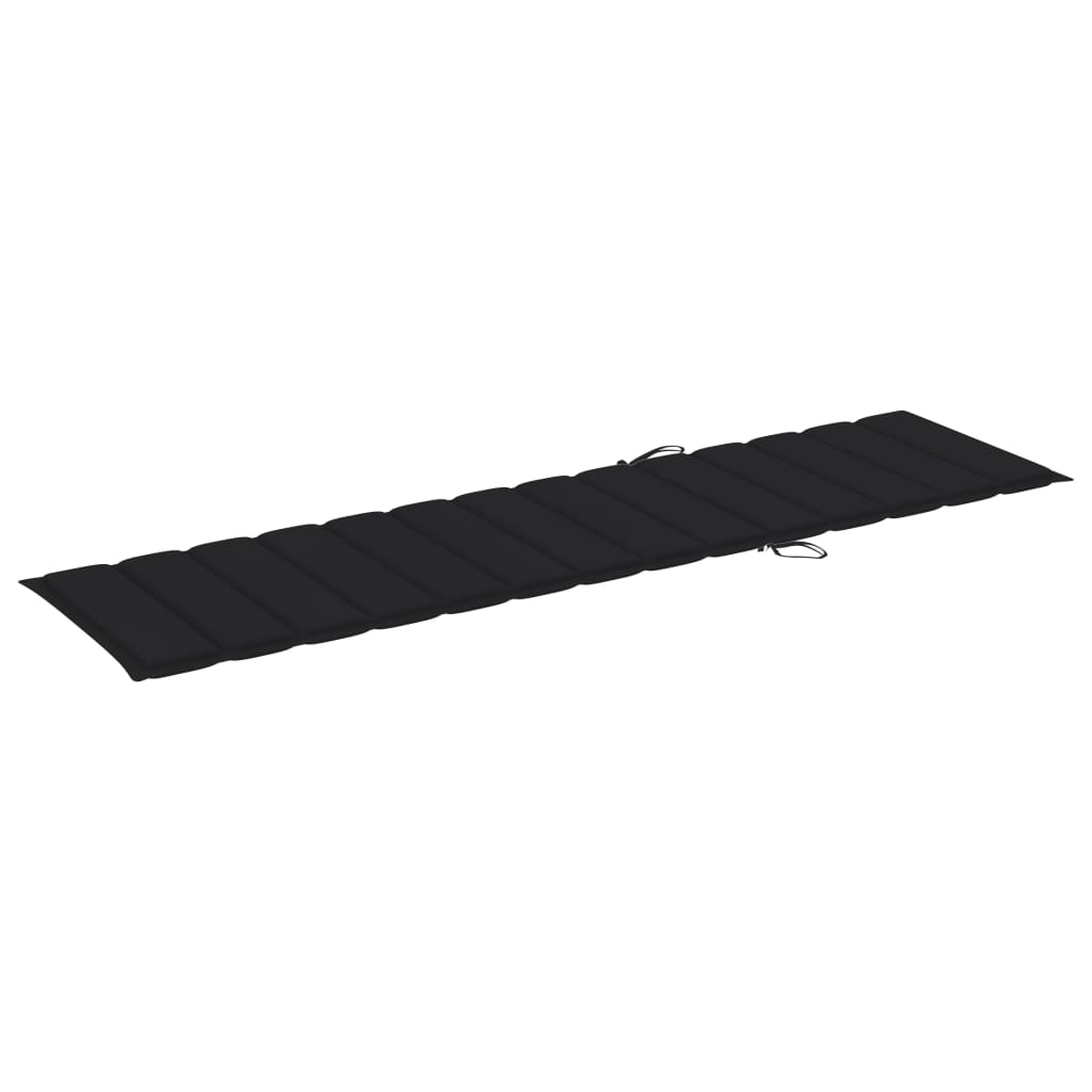 Sonnenliegen-Auflage Schwarz 200x50x3 cm Stoff