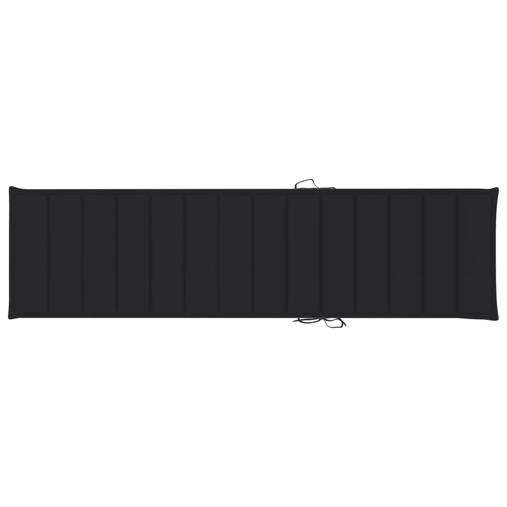 Sonnenliegen-Auflage Schwarz 200x50x3 cm Stoff