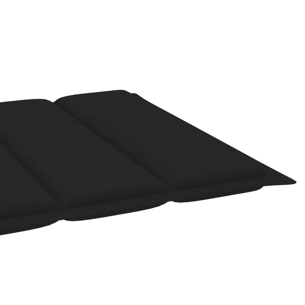 Sonnenliegen-Auflage Schwarz 200x50x3 cm Stoff