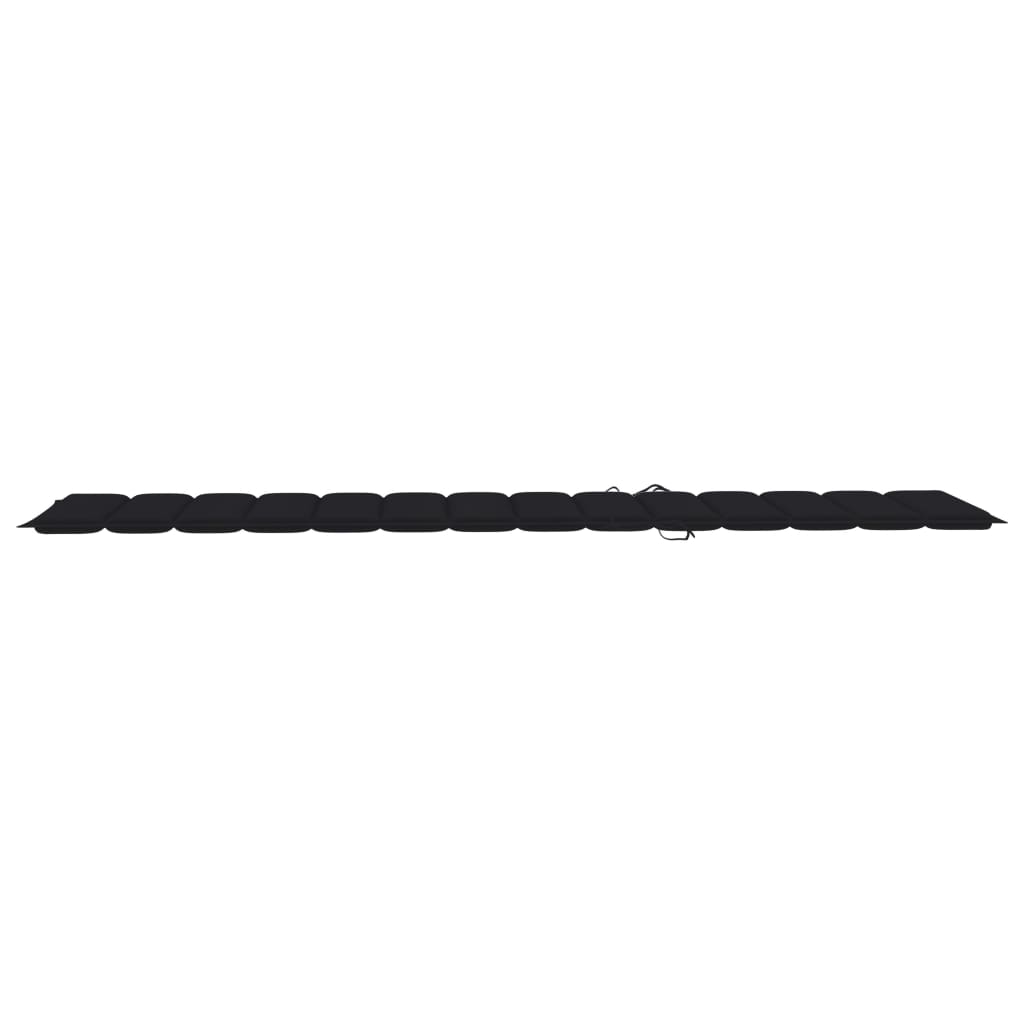 Sonnenliegen-Auflage Schwarz 200x50x3 cm Stoff