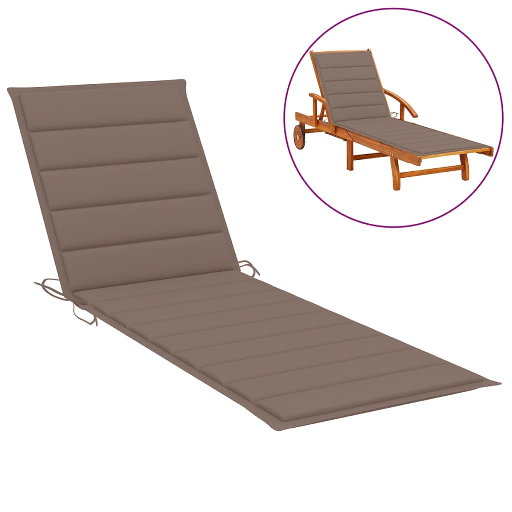 Sonnenliegen-Auflage Taupe 200x50x3 cm Stoff