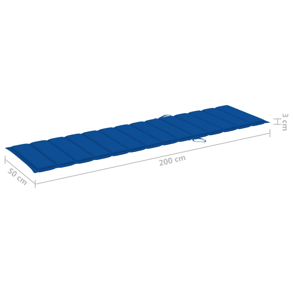 Sonnenliegen-Auflage Königsblau 200x50x3 cm Stoff