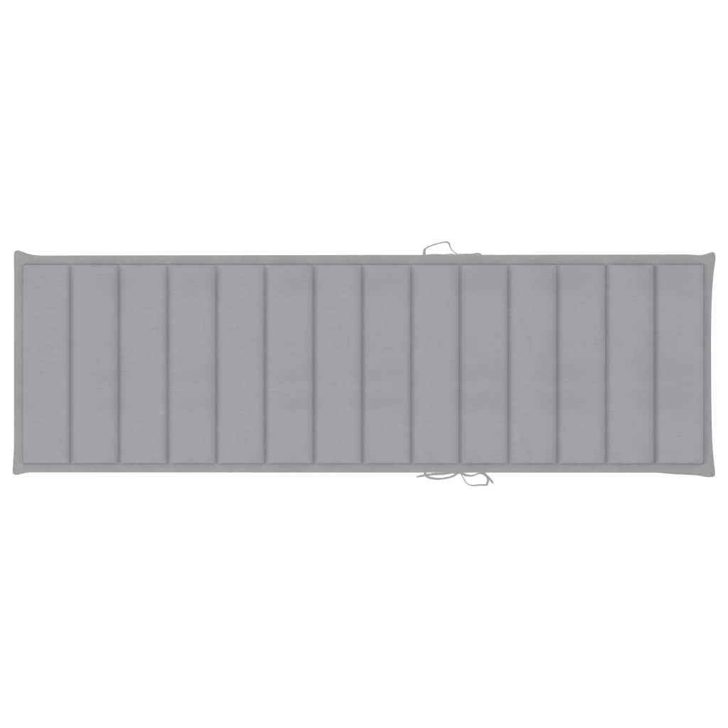 Sonnenliegen-Auflage Grau 200x60x3 cm Stoff