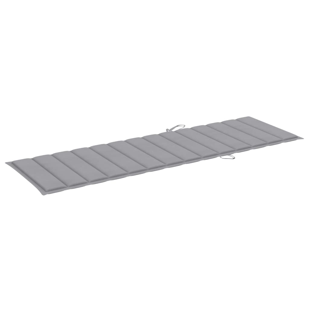 Sonnenliegen-Auflage Grau 200x60x3 cm Stoff