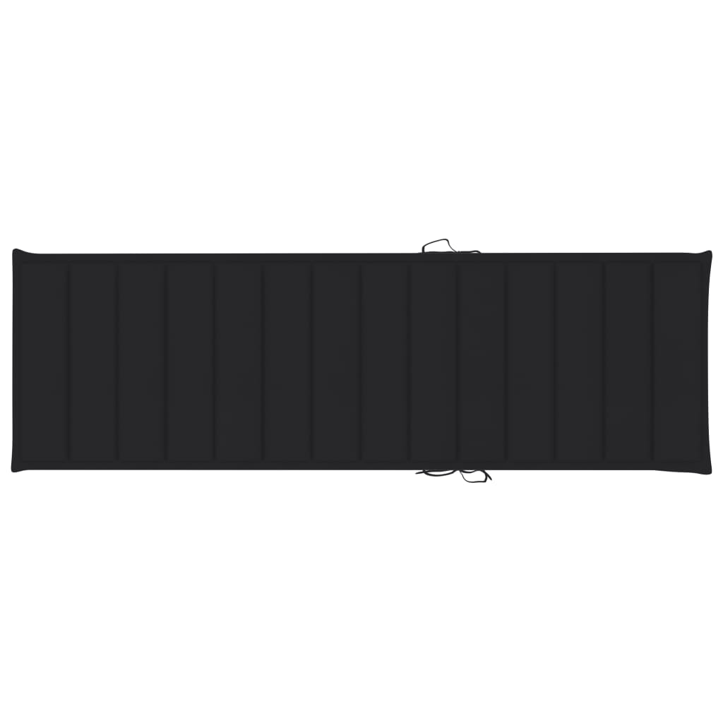 Sonnenliegen-Auflage Schwarz 200x60x3 cm Stoff