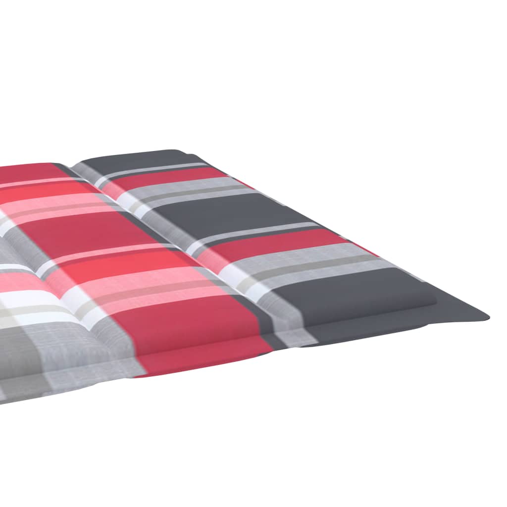 Sonnenliegen-Auflage Rot Karomuster 200x60x3 cm Stoff