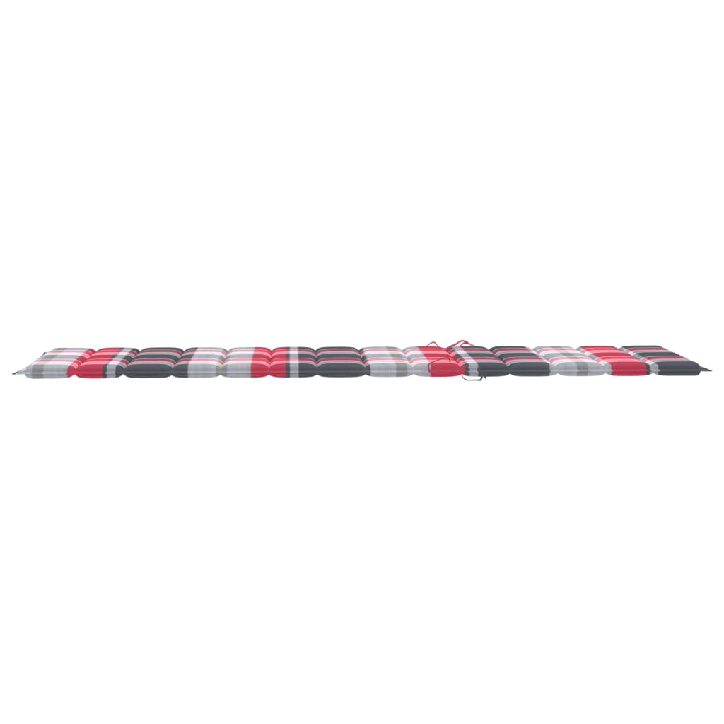 Sonnenliegen-Auflage Rot Karomuster 200x60x3 cm Stoff