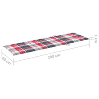 Thumbnail for Sonnenliegen-Auflage Rot Karomuster 200x60x3 cm Stoff