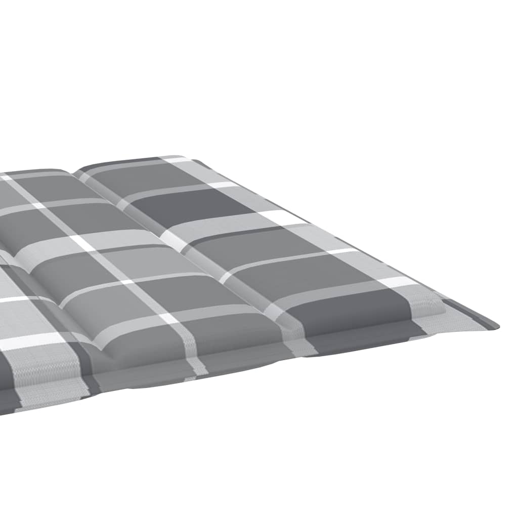 Sonnenliegen-Auflage Grau Karomuster 200x60x3 cm Stoff