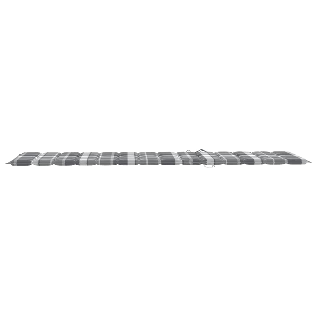 Sonnenliegen-Auflage Grau Karomuster 200x60x3 cm Stoff